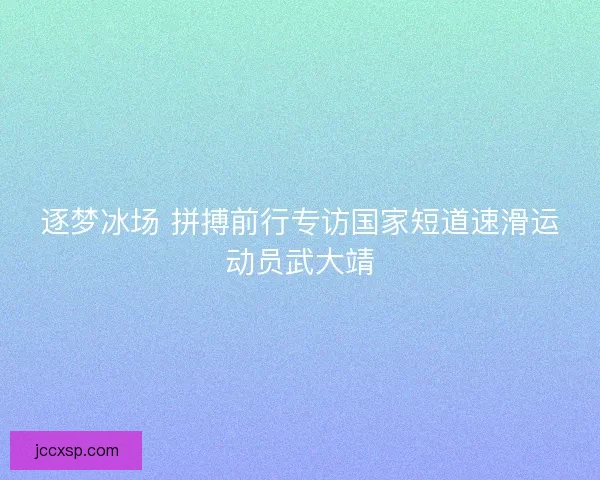 逐梦冰场 拼搏前行专访国家短道速滑运动员武大靖